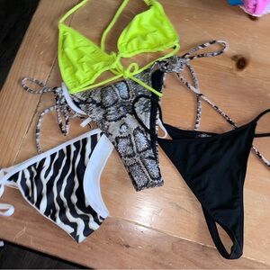 ICON Neon Yellow and Black Bikini Set